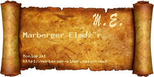 Marberger Elmár névjegykártya